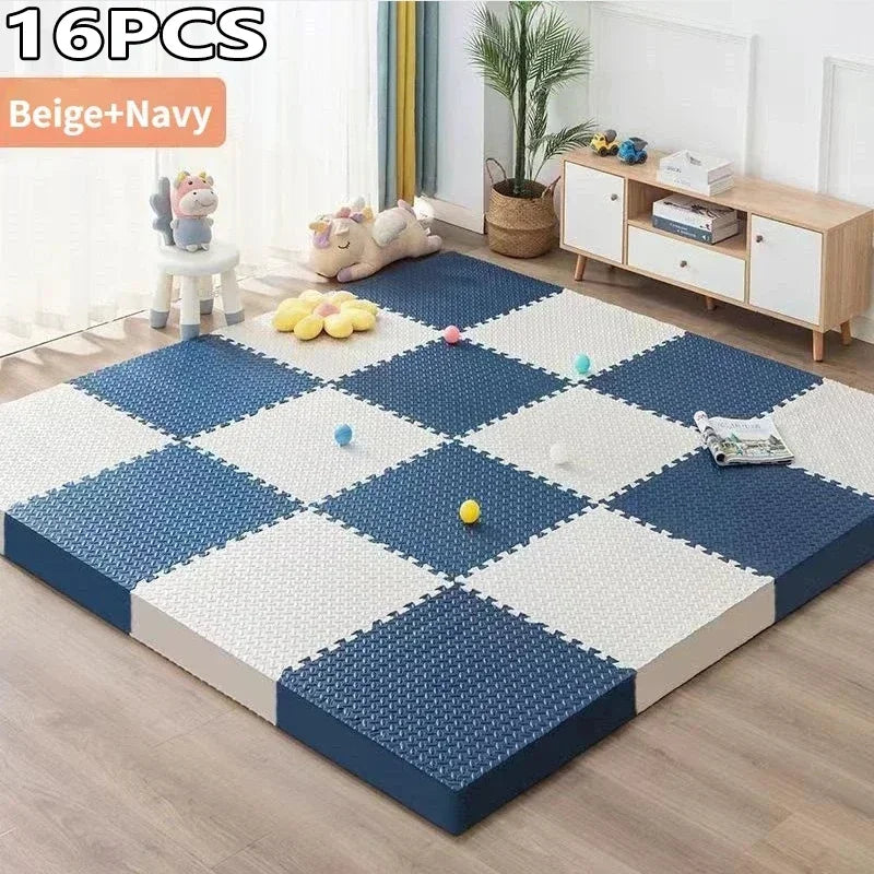 EVA Interlocking Floor Tile 30×30×1 cm (11.8×11.8×0.4 in) Leaf Texture Non-Slip Shock-Absorbing Gym, Yoga & Baby Play Mat