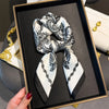 Silk-Feel Square Scarf 70 x 70 cm (27.6 x 27.6 in) Floral Satin Neckerchief – Women's Hair Band, Bandana & Wrap