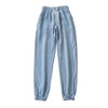 Women's High Waist Harem Pants — Elastic Drawstring Ankle-Length Casual Trousers with Pockets, Breathable Cotton-Blend, Plus Sizes Available
