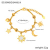 316L Stainless Steel Heart Charm Bracelet for Women 18K Gold Plated with Shining Zircon Pendant