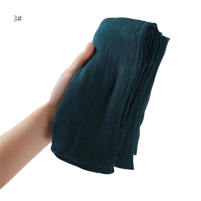Women's Large Solid Polyester Hijab Scarf 80 x 190 cm (31.5 x 74.8 in) Long Muslim Headscarf Wrap Shawl Turban