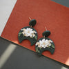Handmade Polymer Clay Floral Wreath Earrings Set – Multicolor Christmas Holiday Studs