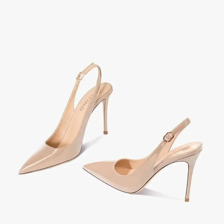 Pointed Toe Patent PU Strappy Stiletto Heels — Platform Party Sandals for Women
