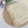 Double Injected Hole Weft Human Hair Extensions — Straight Twin-Tab Invisible Weft (Natural Black/Brown)