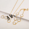 Adjustable Gold-Plated 316L Stainless Steel Clover Flower Bracelet — Five-Leaf Petal Charm for Women, Hypoallergenic Gift