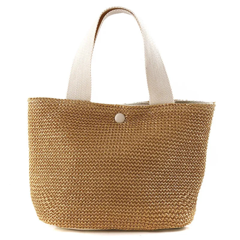 Handmade Bohemian Woven Straw Shoulder Bag – Rattan Bucket Crossbody Tote for Women Beach & Summer
