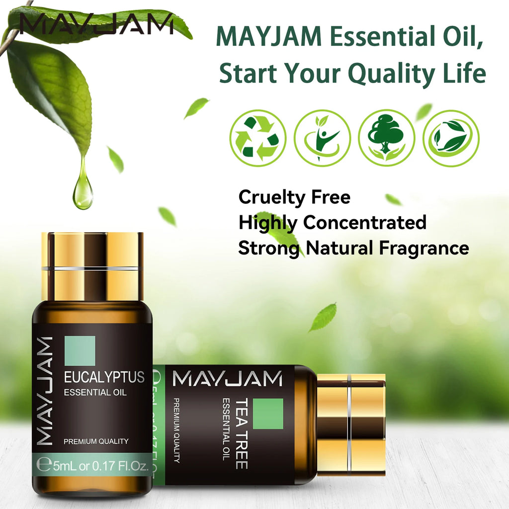 MAYJAM 20-Pack 5ml Pure Essential Oils Gift Set – Sandalwood, Lavender, Lemongrass, Bergamot, Eucalyptus for Diffuser & DIY Aromatherapy