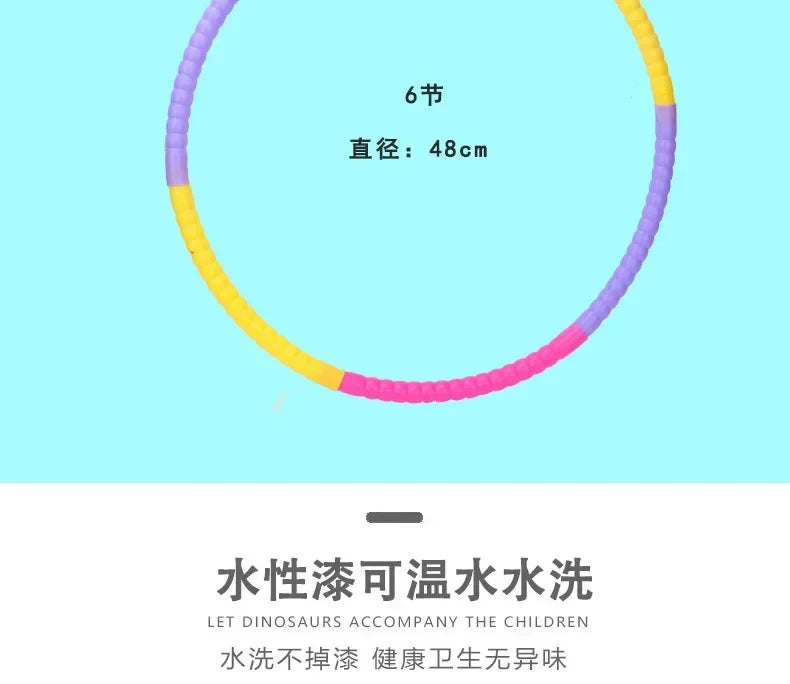 Kids Removable Sectional Hula Hoop - Adjustable Weighted PVC Fitness Hoop (40–65 cm / 16–26 in)