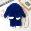 Plush Bunny Faux Fur Crossbody Bag with Chain Strap - Cute Women’s Shoulder Messenger Purse (21 Colors)