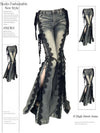 High-Waist Lace-Up Split Bootcut Flare Jeans for Women – Eyelet Retro Stitch Slim Bell-Bottoms Streetwear