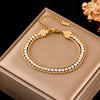 316L Stainless Steel Twisted Bangle Bracelet for Women - 18K Gold Plated Waterproof Wrist Chain Gift