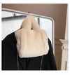 IMYOK Faux Fur Plush Shoulder & Crossbody Tote Bag — Soft Women's Casual Fashion Handbag (Small & Large)