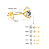 LUXUSTEEL Stainless Steel Round Cubic Zirconia Stud Earrings – 1 Pair (4-Prong, Screw-Back)