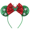 Mickey Mouse Sequin Ear Headband - Disney Princess Bow Hairband for Women, Girls & Kids, Party Cosplay