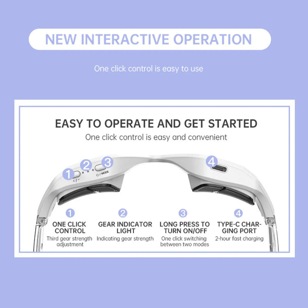 Red Light & Microcurrent Eye Massager – Rechargeable Eye Lifting Device for Dark Circles, Puffiness & Eye Bags (USB-C)