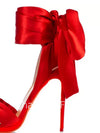 Women's Ankle Strap Stiletto Sandals 8 cm (3.15 in) High Heels Microfiber Wedding & Party Shoes