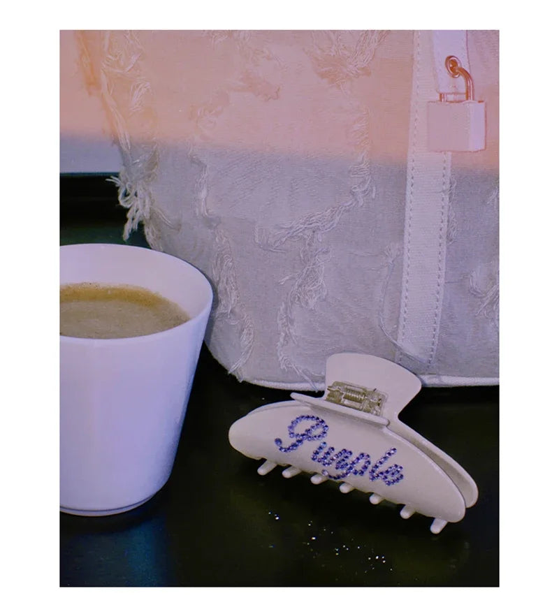 Personalized Letter Hair Clip - Handmade Custom Name Hair Claw Barrette with Rhinestones, 10cm x 4cm (3.94 in x 1.57 in)