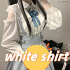 Kawaii Jirai Kei Lolita Y2K Japanese Style Blouse with Peter Pan Collar Long Sleeve Sweet Aesthetic Top for Women