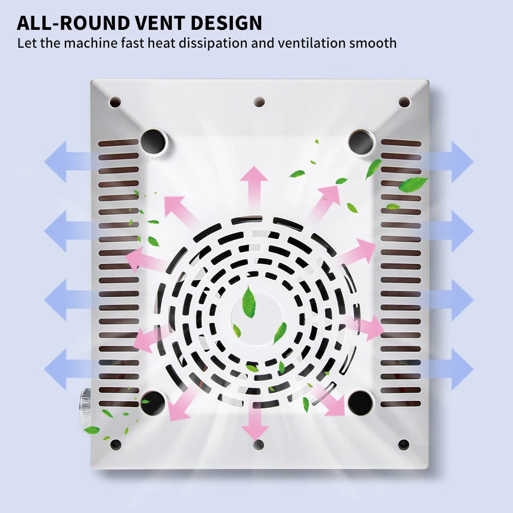 Portable Nail Dust Collector Vacuum for Manicure & Pedicure, Reusable Filter, 3-Speed