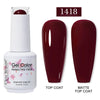 Red Semi-Permanent UV Gel Nail Polish 15ml (0.5 fl oz) Top & Base Hybrid