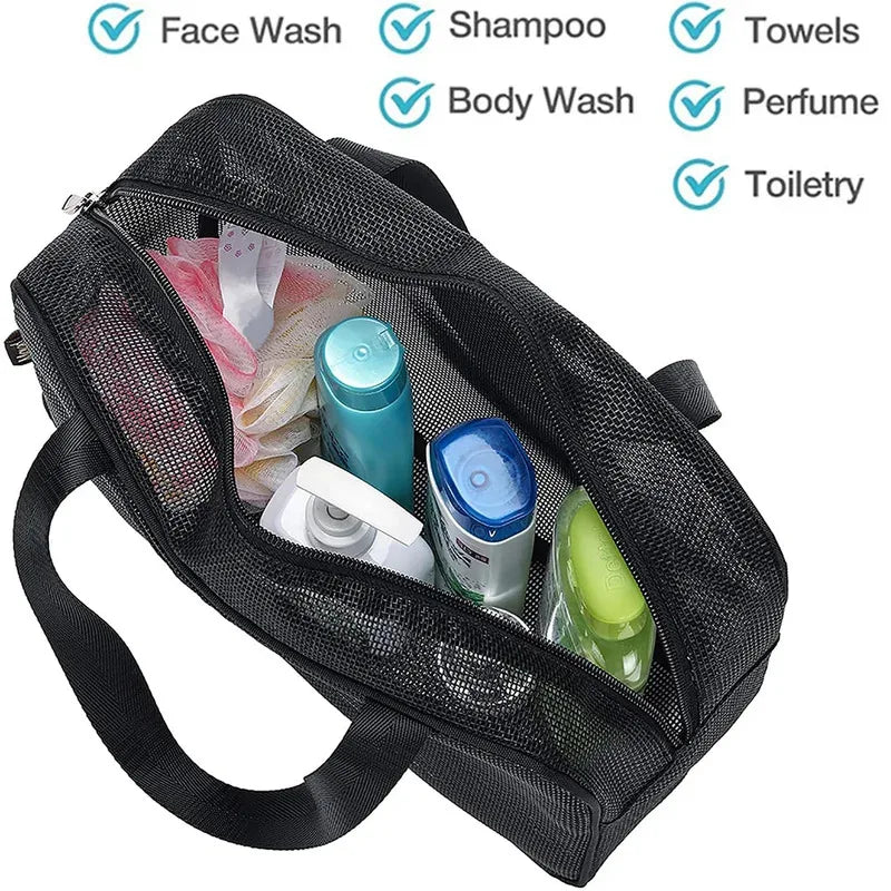 Mesh Shower Caddy Tote – Large Capacity Portable Travel Toiletry & Cosmetic Organizer