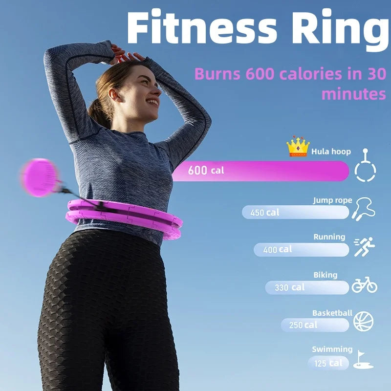 Adjustable Detachable Hula Hoop for Women - Weighted Slimming Waist Fitness Ring with No-Fall Padded Support