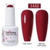 Red Semi-Permanent UV Gel Nail Polish 15ml (0.5 fl oz) Top & Base Hybrid