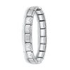 Women's Italian Charm Bracelet 9mm (0.35 in) Stainless Steel Link Bangle with Hidden Safety Clasp