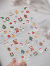 Pink Christmas Tree 5D Embossed Nail Art Stickers – Snowflake & Star Self-Adhesive Decals (4.06 x 3.15 in / 10.3 x 8 cm)