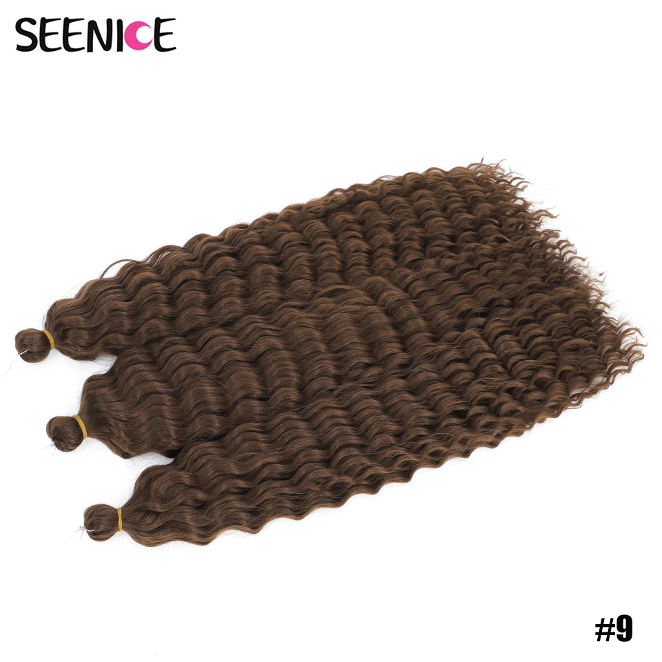 Ariel Water Wave Twist Crochet Braids – Ombre Synthetic Deep Wave Hair Extensions, 22 Inch (55 cm)