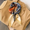 Luxury Horse Print Silk-Feel Square Scarf 70 x 70 cm (27.6 x 27.6 in) – Women's Neck, Hair, Foulard, Bandana