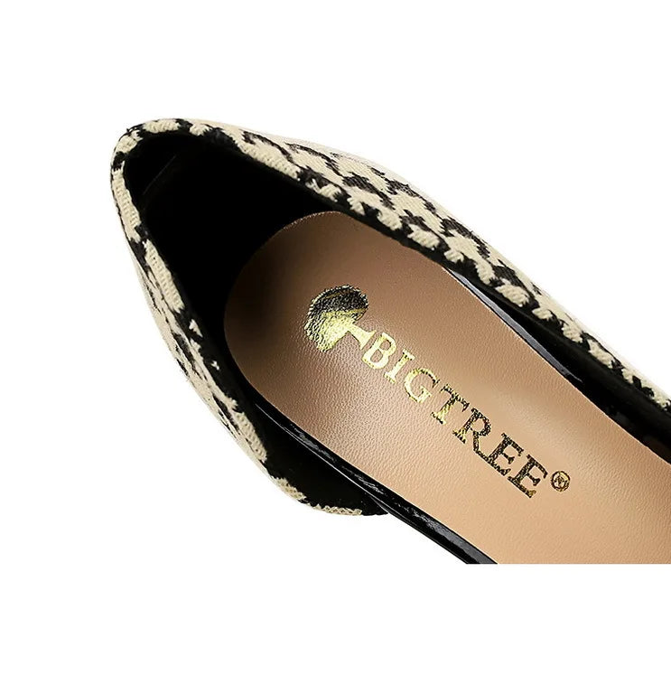 BIGTREE Women's Pearl Chain Stiletto Pumps – Pointed Toe High Heels for Party & Banquet