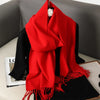Women's Winter Scarf, Thick Cashmere-Look Pashmina Shawl with Tassels, Windproof Wrap, 175+ cm (69+ in) — 62 Colors