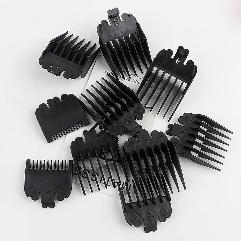 10-Pack Black Hair Clipper Guide Combs – Universal Trimmer Attachments for Barber & Home Salon