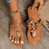 Women's Plus Size Summer Toe-Clip Flip Flops - Flat Platform Beach Slippers
