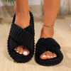 Women's Winter Plush Corduroy Slip-On Thick-Soled Indoor/Outdoor Cotton Slippers