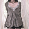 Women's Vintage Square Collar Knit Sweater - Loose Fit Long Sleeve Pullover