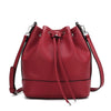 AFKOMST Leather Bucket Bag - Drawstring Crossbody Purse for Women, Medium (9.5 in x 11 in x 5.5 in / 25 x 28 x 14 cm) Hobo Tote with 2 Detachable Shoulder Straps