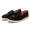 Women's Flannel Loafers Round Toe Flat Slip-On Casual Shoes