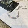 Adjustable 18K Gold-Plated Bracelet with Square Zircon and Rhinestones, Heart Chain for Women