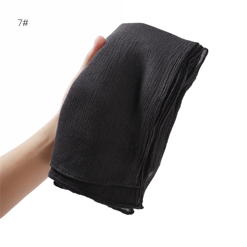 Women's Large Solid Polyester Hijab Scarf 80 x 190 cm (31.5 x 74.8 in) Long Muslim Headscarf Wrap Shawl Turban