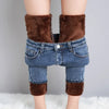 Women's High-Waist Thermal Fleece Lined Stretch Straight-Leg Jeans - Warm Winter Denim