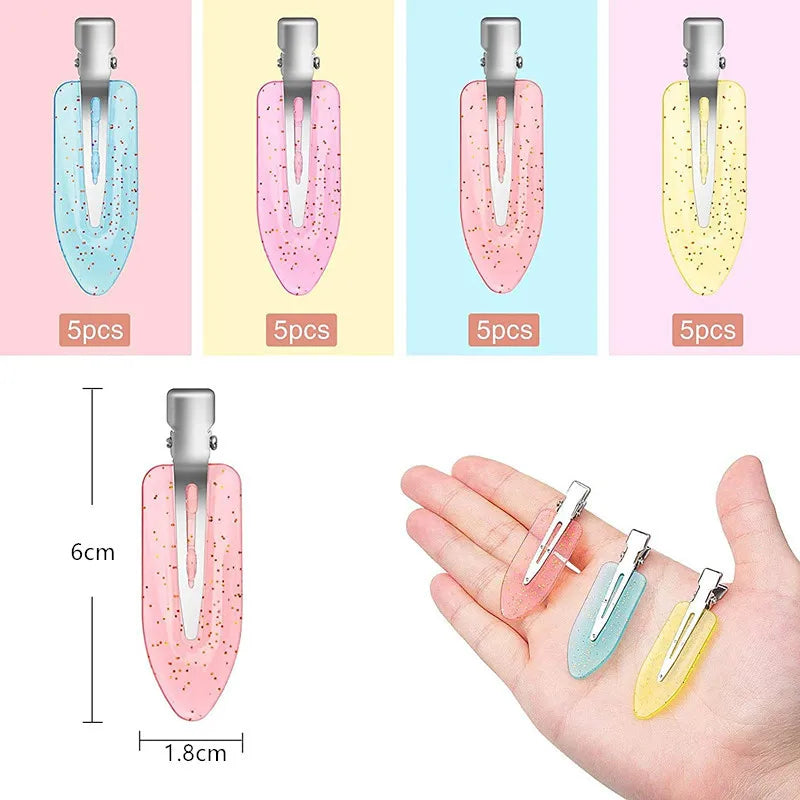 No-Trace Duckbill Hair Clips 10/20 Pack – Cream Gel Bang & Sectioning Clips for Women