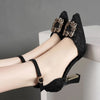 Women's Pointed Toe Pumps - Luxury High Heels with Square Heel, Casual Dress Shoes