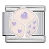 Colorful Glaze Dollar & Dice Charm Italian Link Bracelet - 9mm Stainless Steel DIY Bangle