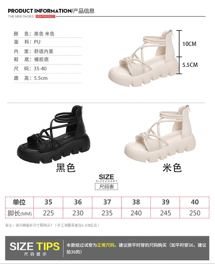 Women's Woven Ankle-Strap Mid Heel Sandals — Thick Sole Summer Clogs