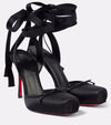 Women's Satin Square-Toe Ankle-Strap Stiletto Sandals, Party & Wedding Evening Heels