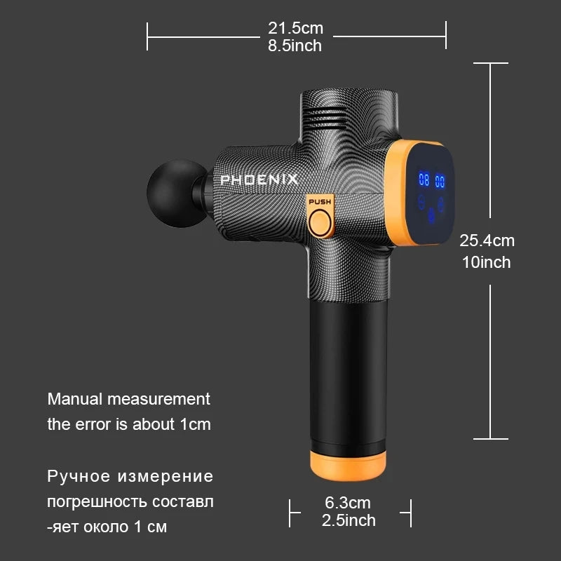 Deep Tissue Percussion Massage Gun – Muscle Recovery & Pain Relief, Up to 20 Speeds, 2500mAh Battery, Multiple Interchangeable Heads