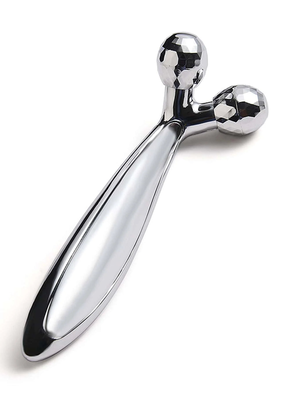 Y-Shaped 3D Face Roller Massager – 360° Rotating Manual Facial Lift & Body Wrinkle Remover, Silver