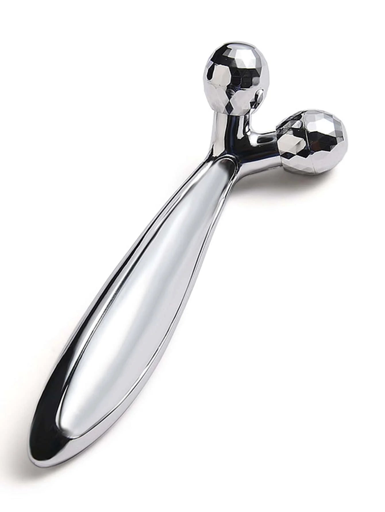 Y-Shaped 3D Face Roller Massager – 360° Rotating Manual Facial Lift & Body Wrinkle Remover, Silver